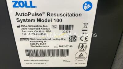 Zoll Autopulse Resuscitation System Model 100 on Stand with Battery and LifeBand (Powers Up) *20278* - 5