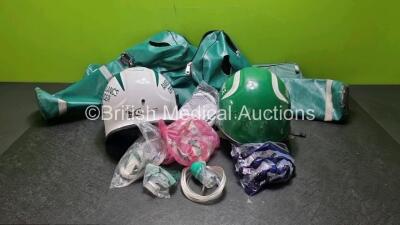 Job Lot Including 2 x Ambulance Helmets, 5 x Ambulance Bagas and 3 Masks Kits with Tubes