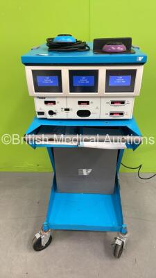 Valleylab Force Triad Electrosurgical / Diathermy Unit on Stand with 2 x Dome Footswitches (Powers Up with E301 Displayed) *S/N T7H3846E*