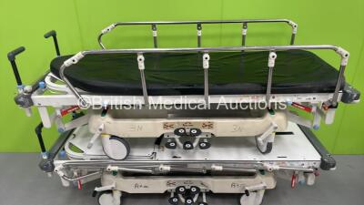 2 x Huntleigh Lifeguard Patient Trolleys with 1 x Mattress (Hydraulics Tested Working)