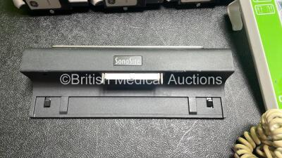Mixed Lot Including 3 x Agilia Volumat Maintenance Kits, 1 x ResMed Pneumatic Module Astral,2 x Spacelabs BP Cuffs, 1 x Liko Lift Hoist Controller, 1 x Metron PS-416M Patient Stimulator (Powers Up) 1 x SonoSite Edge Mini Dock and 9 x GE MCU-1910 Batteries - 3