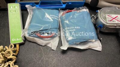 Mixed Lot Including 3 x Agilia Volumat Maintenance Kits, 1 x ResMed Pneumatic Module Astral,2 x Spacelabs BP Cuffs, 1 x Liko Lift Hoist Controller, 1 x Metron PS-416M Patient Stimulator (Powers Up) 1 x SonoSite Edge Mini Dock and 9 x GE MCU-1910 Batteries - 6