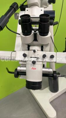 Leica M655 Surgical Microscope with Binoculars, Training Arm, 3 x 10x/21B Eyepieces and Leica f=250 Lens on Stand (Powers Up with Good Bulb) - 7