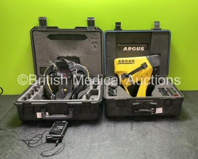 Job Lot Including 1 x EV Technologies Argus 3 Thermal Imaging Camera with Cam-Link CBC-205 Battery Charger, 6v Adapter and Battery in Storm Case iM2400 (No Power) 1 x Argus EEV Thermal Imaging Camera in Transport Case (No Power)