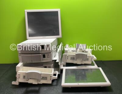 Job Lot Including 3 x Philips M8010A Modules (All Power Up) 3 x Philips 19 Inch LCD Monitors (All Untested Due to Missing Power Supplies) 3 x Philips M8048A Module Racks *SN L11C018439, L11CC018445, E11C001989, DE44003185, DE44003176, DE44003171*