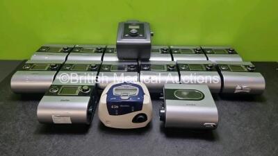 Job Lot Including 7 x ResMed S9 Autoset CPAP Units (3 x Units with Damage to Casing - See Photos) 6 x ResMed S9 Escape CPAP Units with 1 x Humidifier Chamber, 1 x Philips Respironics BiPAP S/T and 1 x ResMed S8 Autoset 2 CPAP Unit *SN 23131965550 / 231315