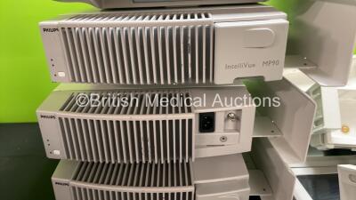 Job Lot Including 3 x Philips M8010A Modules (All Power Up) 3 x Philips 19 Inch LCD Monitors (All Untested Due to Missing Power Supplies) 3 x Philips M8048A Module Racks *SN H11C013444, L11C018454, L11C018467, DE44003180, DE44003188, DE44003172* - 3