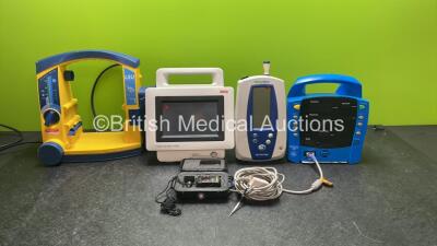 Mixed Lot Including 1 x 1 x Laerdal LSU Suction Unit (Powers Up with Missing Cup) 1 x Seca Medical Vital Signs Analyzer (Untested Due to Missing Power Supply) 1 x Nonin Onyx SpO2 Finger Sensor in Case (No Power) 1 x Welch Allyn Spot Vital Signs Monitor (U