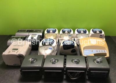 Job Lot Including 2 x ResMed S9 Escape S9 CPAP Units with 1 x ResMed H5i Humidifier, 6 x ResMed S8 CPAP Units with 5 x ResMed H5i Humidifiers (1 x Missing Casing - See Photos) 1 x ResMed S6 CPAP, 1 x Philips Respironics REMstar Pro C-Flex+ CPAP Unit, 1 x 