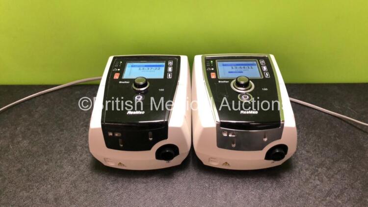 2 x Resmed Stellar 100 CPAP Units with 2 x Power Supplies (Both Power Up) *SN 22201421675 / 20141095311*