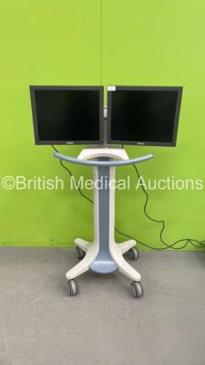 2 x Toshiba Monitors on Stand (Power Up) *S/N 27002940*