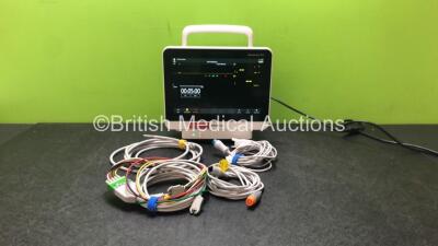 Mindray BeneVision N12 Patient Monitor *Mfd - 12/04/2020* Software Version - V02.19 with 1 x Mindray MPM Platinum Multiparameter Module with IBP1, IBP2, T1, T2, ECG, SPO2 and NIBP Options, 1 x 5 Lead ECG Lead (Yellow Lead Plastic Deteriorating - See Photo