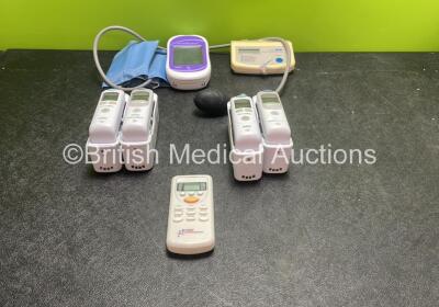 Mixed Lot Including 1 x Accu Chek Inform II Blood Glucose Meter, 1 x AND UA-702 Digital Blood Pressure Monitor with BP Cuff, 4 x Welch Allyn PRO 6000 Ear Thermometers with Base Units and 1 x Chigo Air Con Controller *SN 3980816055, 12614065*