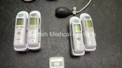 Mixed Lot Including 1 x Accu Chek Inform II Blood Glucose Meter, 1 x AND UA-702 Digital Blood Pressure Monitor with BP Cuff, 4 x Welch Allyn PRO 6000 Ear Thermometers with Base Units and 1 x Chigo Air Con Controller *SN 3980816055, 12614065* - 3