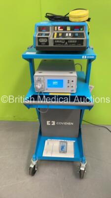 Valleylab Pfizer Force 2 Electrosurgical Generator (Unable to Power Test Due to No Power Supply) with 1 x Dual Footswitch and WEM Argon 4 Unit *Mfd 2020* on Stand (Powers Up)