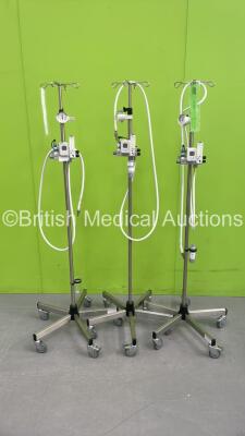 3 x Maxtec High Flow Flow Meters on Stands with Hoses *H*