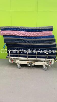 Huntleigh Lifeguard Patient Trolley with 8 x Hospital Bed Mattresses (Hydraulics Tested Working)