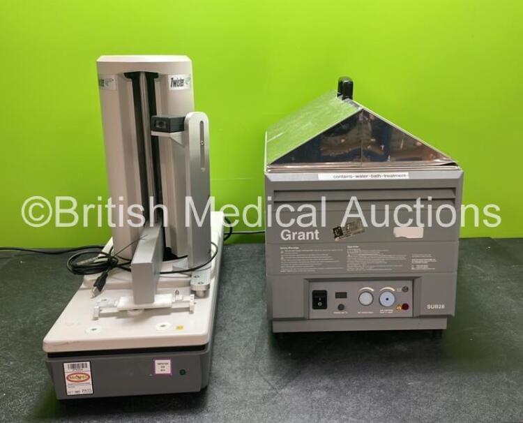 Mixed Lot Including 1 x Caliper Twister Robotic Arm Microplate Handler and 1 x Grant SUB28 Water Heating Bath (Powers Up)