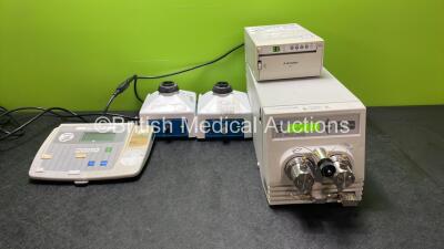 Job Lot Including 1 x Mettler Toledo MP 225 ph Meter (Untested Due to Missing Power Supply) 2 x Fisherbrand Whirli Mixers (Both Power Up) 1 x Mitsubishi P39D Printer (Powers Up) 1 x Waters 515 HPLC Pump (Powers Up)