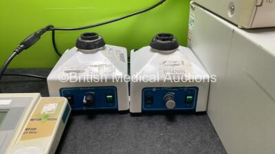 Job Lot Including 1 x Mettler Toledo MP 225 ph Meter (Untested Due to Missing Power Supply) 2 x Fisherbrand Whirli Mixers (Both Power Up) 1 x Mitsubishi P39D Printer (Powers Up) 1 x Waters 515 HPLC Pump (Powers Up) - 3