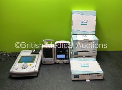 Mixed Lot Including 1 x Cubescan BioCON 500 Bladder Scanner Software Version 1.61pt with 1 x AC Power Supply (Powers Up) 1 x Datascope Duo Patient Monitor (Powers Up) 1 x Mindray VS-800 Patient Monitor (Powers Up with Missing Light Cover-See Photo) 6 x Ac