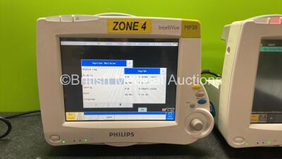 2 x Philips IntelliVue MP30 Patient Monitors (Both Power Up) *SN DE62234059, DE72843995* *H* - 2