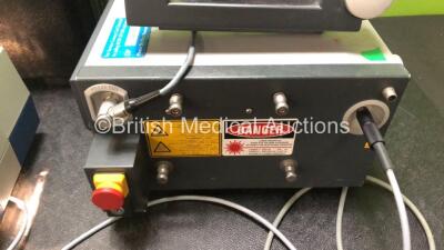 Carl Zeiss Meditec AG Visulas 532S Laser System (Untested Due to No Key) Including Footswitch, Heine Omega 150 Headlight (Powers Up) and Heine HK 7000 Light Source (Powers Up) in Case *SN 903992 / 197 / 001602841529* - 3