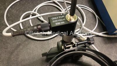 Carl Zeiss Meditec AG Visulas 532S Laser System (Untested Due to No Key) Including Footswitch, Heine Omega 150 Headlight (Powers Up) and Heine HK 7000 Light Source (Powers Up) in Case *SN 903992 / 197 / 001602841529* - 9