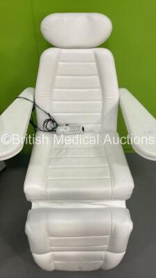 2 x Cosmoderm Reichert Electric Therapy Chairs with Controllers (1 x Power Up - 1 x Damaged to Remote Wiring - See Pictures) *S/N 10110000282*