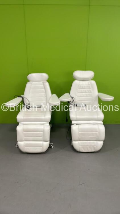 2 x Cosmoderm Reichert Electric Therapy Chairs with Controllers (Both Power Up) *S/N 1010030376*