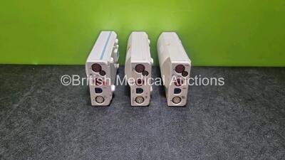 3 x Philips M3001A Module Including ECG, SpO2, NBP, Press and Temp Options