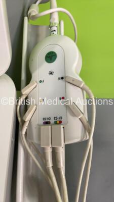 Philips PageWriter TC70 ECG Machine on Stand with 10 Lead ECG Leads (Powers Up with Some Casing Damage - See Photo) - 4