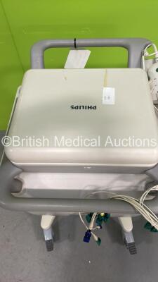 Philips PageWriter TC70 ECG Machine on Stand with 10 Lead ECG Leads (Powers Up with Some Casing Damage - See Photo) - 5