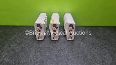 3 x Philips M3001A Module Including ECG, SpO2, NBP, Press and Temp Options