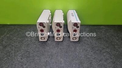 3 x Philips M3001A Module Including ECG, SpO2, NBP, Press and Temp Options