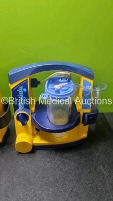 3 x LSU Laerdal Suction Unit with 3 x Suction Cups 3 x Batteries and Hoses (All Power Up 2 x with Missing Casing and 1 x with Slightly Damaged Casing - See - Photo) - 4