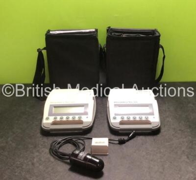 2 x Verathon BVI 3000 Bladder Scanners with 3 x Batteries and 1 x Transducer / Probe in 2 x Carry Bags (Both Power Up with Damage to Casing) *SN 08461210 / 09111568*