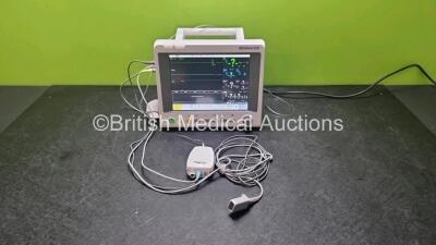 EDAN iM60 Touch Screen Patient Monitors Including ECG, SpO2, NIBP, IBP1, IBP2, T1, T2 and CO2 Module Holder Options *Mfd 2014* with 1 x CO2 Module and 1 x SpO2 Finger Sensor Connector