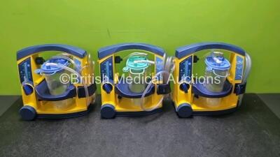 3 x LSU Laerdal Suction Unit with 3 x Suction Cups 3 x Batteries and Hoses (All Power Up)