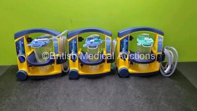 3 x LSU Laerdal Suction Unit with 3 x Suction Cups 3 x Batteries and Hoses (All Power Up)