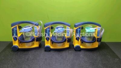 3 x LSU Laerdal Suction Unit with 3 x Suction Cups 3 x Batteries and Hoses (All Power Up)