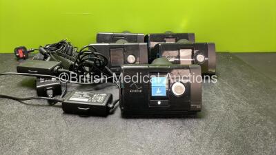 5 x ResMed Airsense 10 Elite CPAP Units with 5 x AC Power Supplies (All Power Up with Missing Side Covers-See Photos) *SN 23192177286, 23182922430, 23182571870, 23183494919, 23183495553*