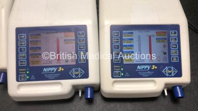 3 x B & D Electromedical Nippy 3+ Ventilators (All Power Up, 1 x Damage to Casing - See Photos) *SN 2013-19148 / 2011-13234 / 2010-10271* - 3