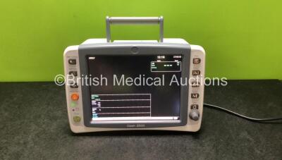 GE Dash 2500 Patient Monitor Including ECG SpO2 and NIBP Options (Powers Up with Damage to Casing - See Photos) *SN SCG12505362WA*