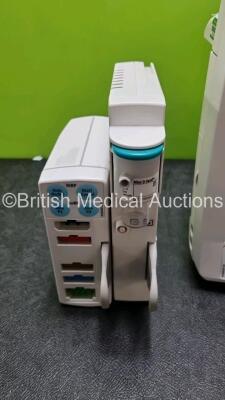 Job Lot Including 1 x GE Type F-FM-00 Patient Monitor (Powers Up, Missing Light Cover - See Photo) with 1 x GE Type E-PSMP-00 Module with ECG, SpO2, T1,T2 P1, P2 and NIBP Options and 1 x GE Type N-FC-00 Module with Mini D-Fend Water Trap *SN 6353155 / 63 - 4