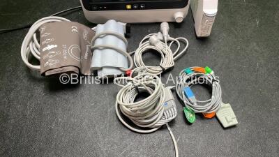 GE B125 Patient Monitor Including ECG, NIBP, SpO2, T1, T2, IBP1and IBP2 Options with 1 x GE E-miniC-00 Module, 1 x 5 Lead ECG Lead, 1 x NIBP Hose with BP Cuff, 1 x SpO2 Finger Sensor and 1 x IBP Lead (Powers Up) *Mfd 06-2020* - 5