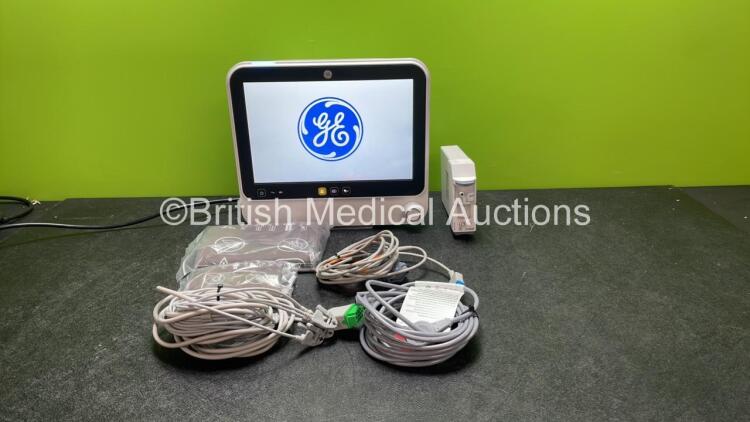 GE B125 Patient Monitor Including ECG, NIBP, SpO2, T1, T2, IBP1and IBP2 Options with 1 x GE E-miniC-00 Module, 1 x 5 Lead ECG Lead, 2 x BP Cuffs, 1 x SpO2 Finger Sensor and 1 x IBP Lead (Powers Up) *Mfd 05-2020*