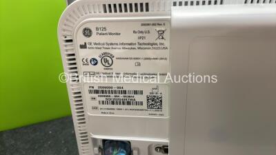 GE B125 Patient Monitor Including ECG, NIBP, SpO2, T1, T2, IBP1and IBP2 Options with 1 x GE E-miniC-00 Module, 1 x 5 Lead ECG Lead, 2 x BP Cuffs, 1 x SpO2 Finger Sensor and 1 x IBP Lead (Powers Up) *Mfd 05-2020* - 6