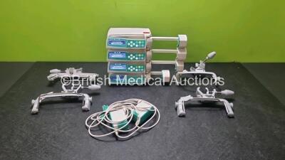 4 x B Braun Perfusor Space Syringe Pumps with 4 x Brackets and 2 x Power Supplies (All Power Up) *SN 277371 / 272469 / 44710 / 197540*