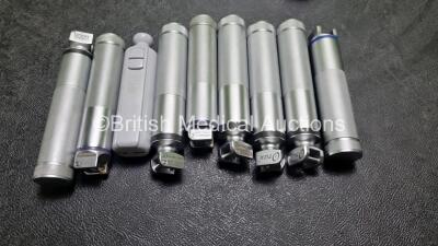 Mixed Lot Including 2 x Ohmeda Vacuum Regulators with 4 x Hoses, 1 x Micromed TOR-500 Transformer, 3 x BP Cuffs and 8 x Laryngoscope Handles - 3